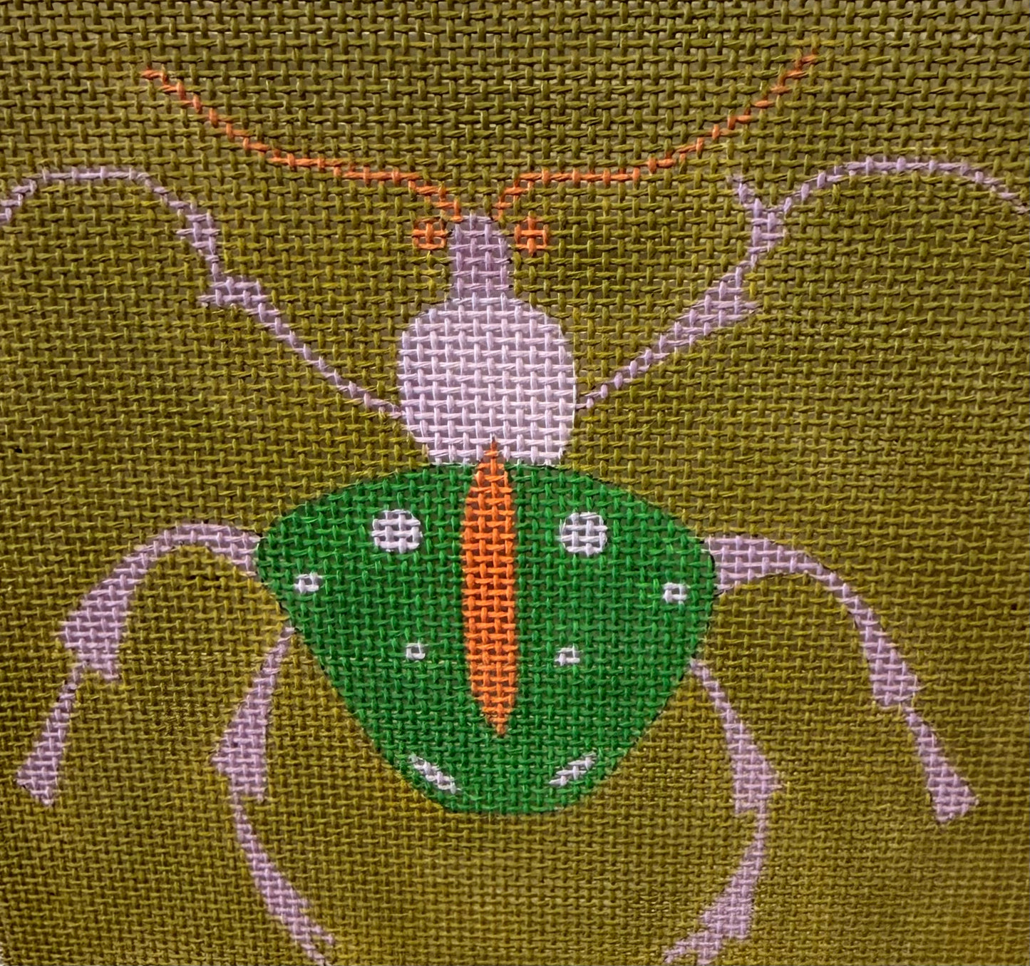 Geometric Bug on Green Background