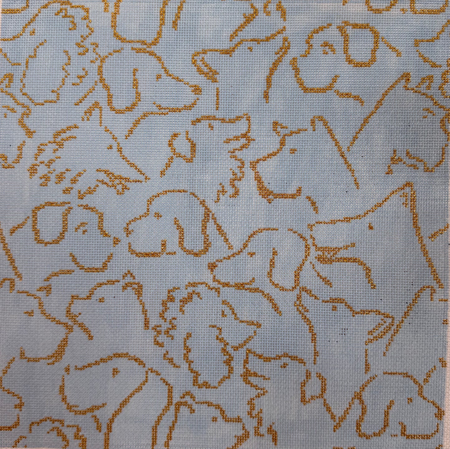 Gaggle of Dogs in Gold and Blue