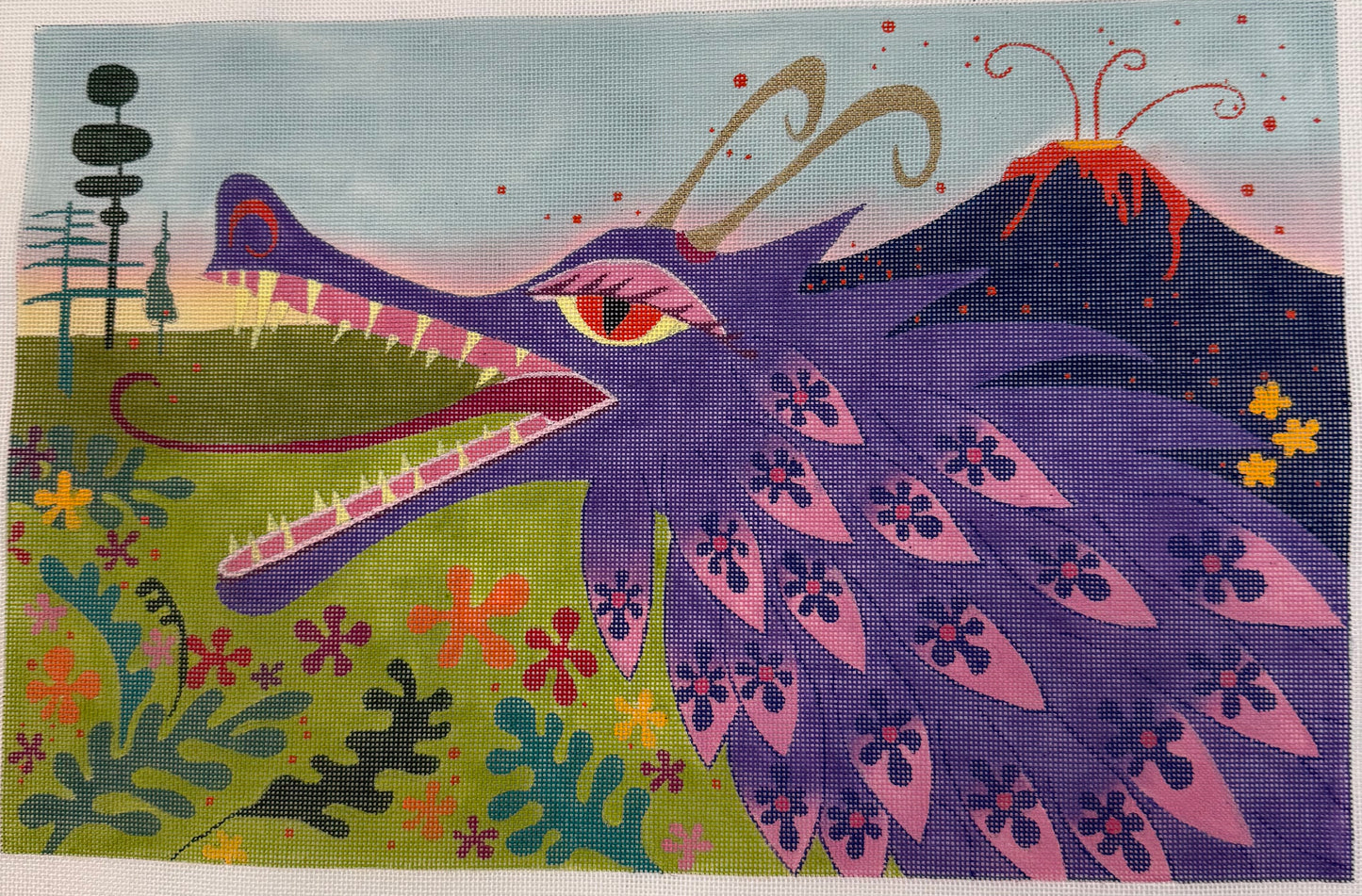 Japanese Dragon with Volcano