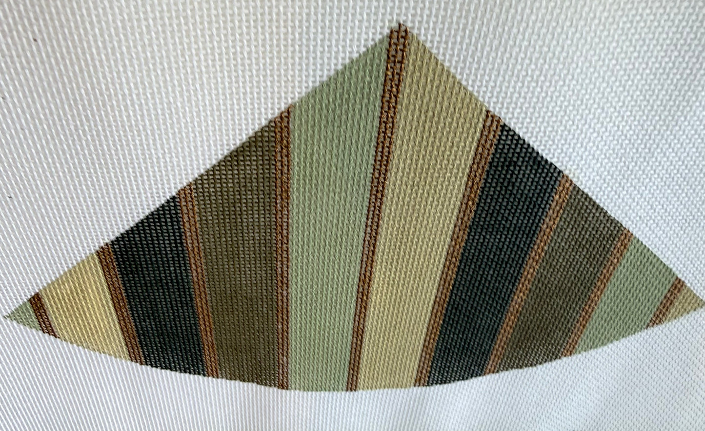 Cone Ornament with Green and Gold Stripes