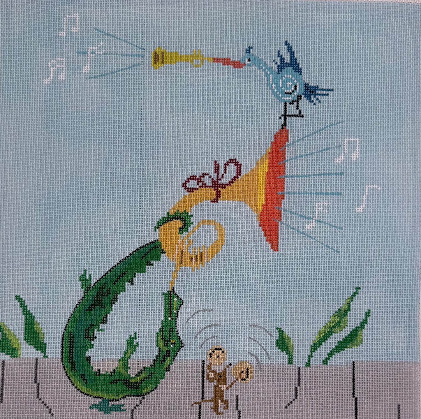 Alligator Playing French Horn