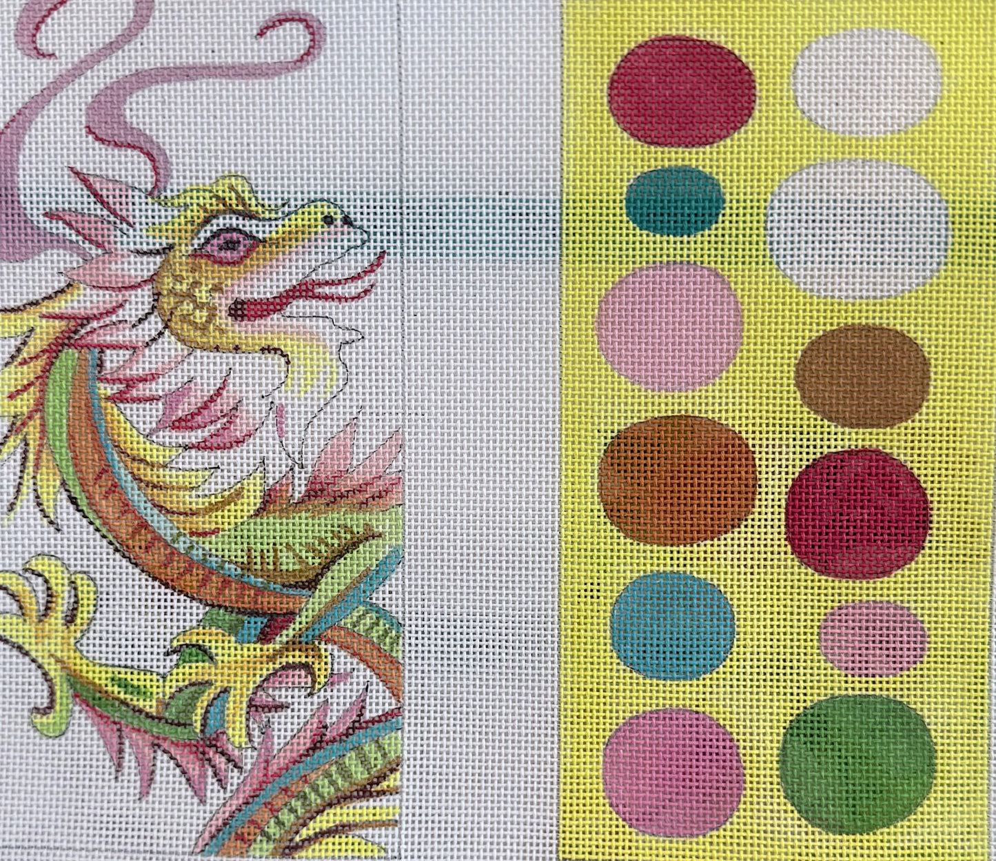 Eyeglass Case with Dragon and Multicolor Dots