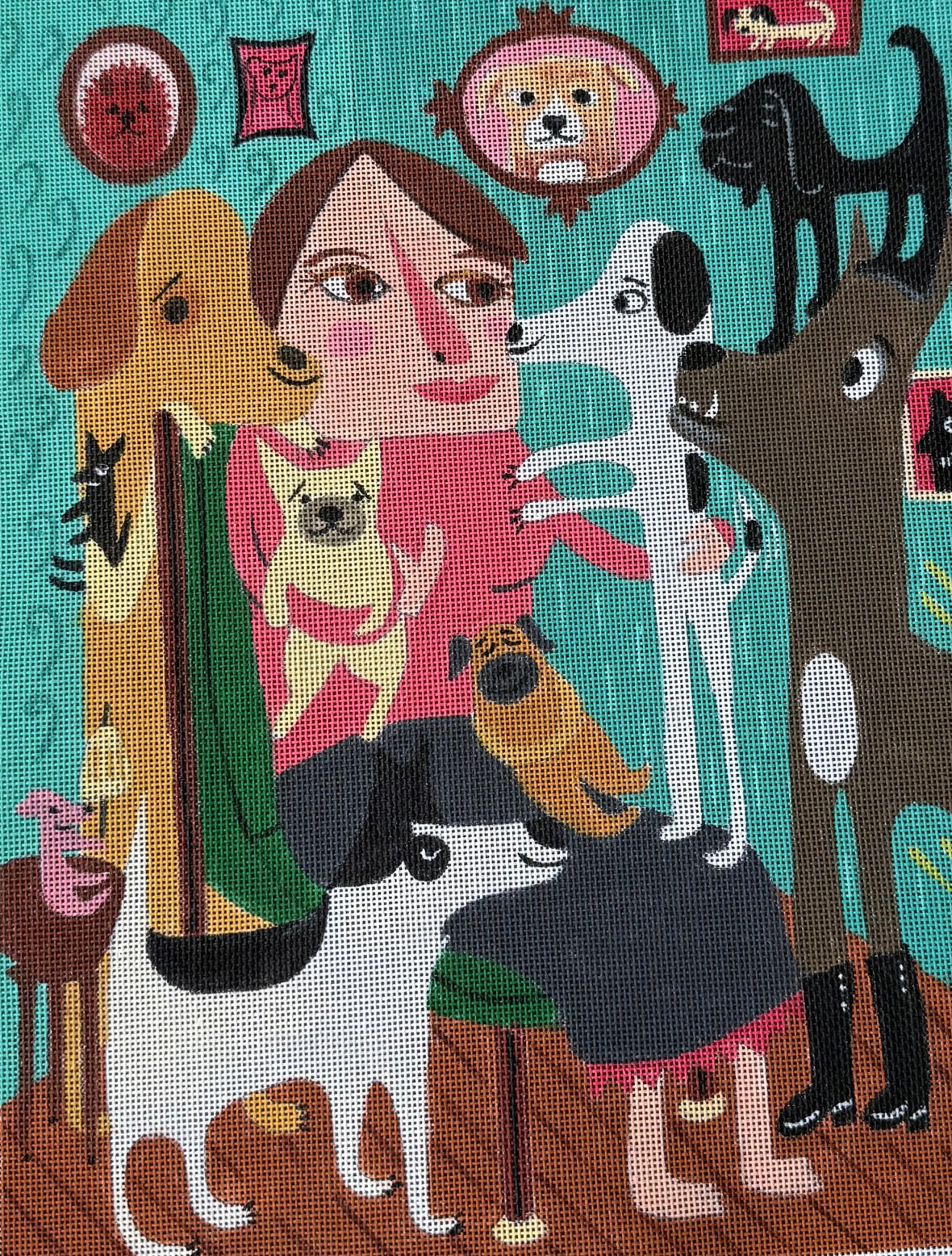 Colorful Dog Lady