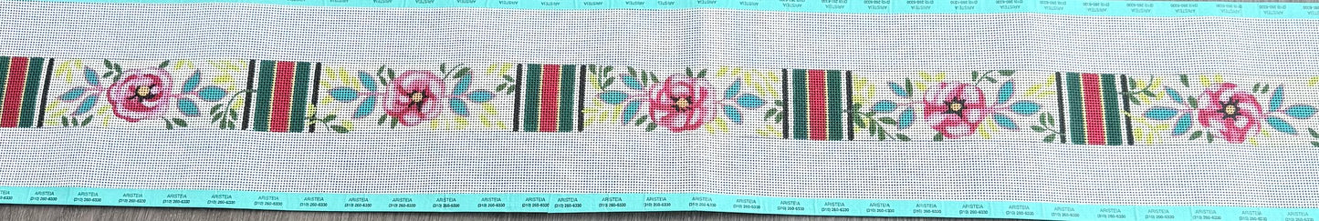 Belt/Strap with Pink Flower Motif