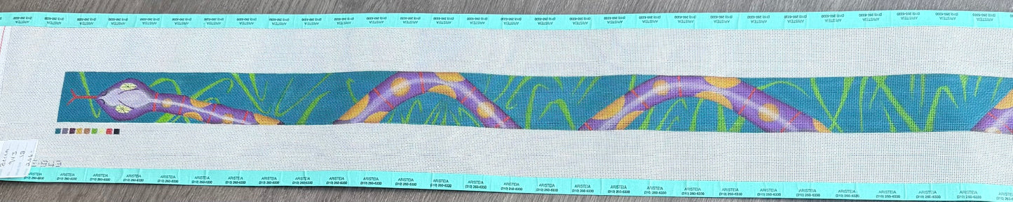 belt/Strap with Snake on Blue Background