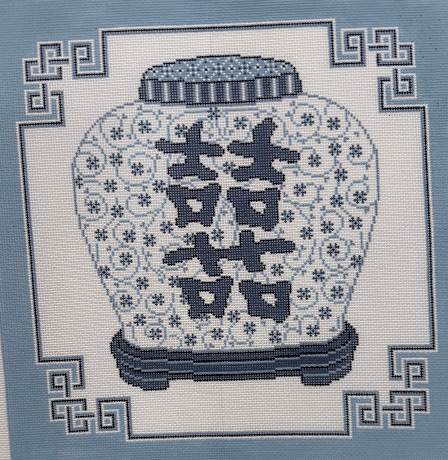 Blue Chinoiserie Vase