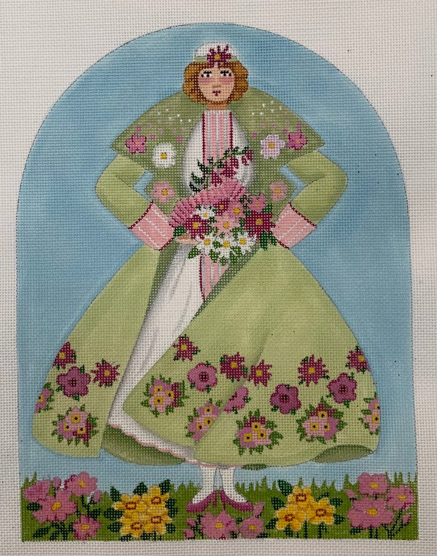 Green Floral Woman