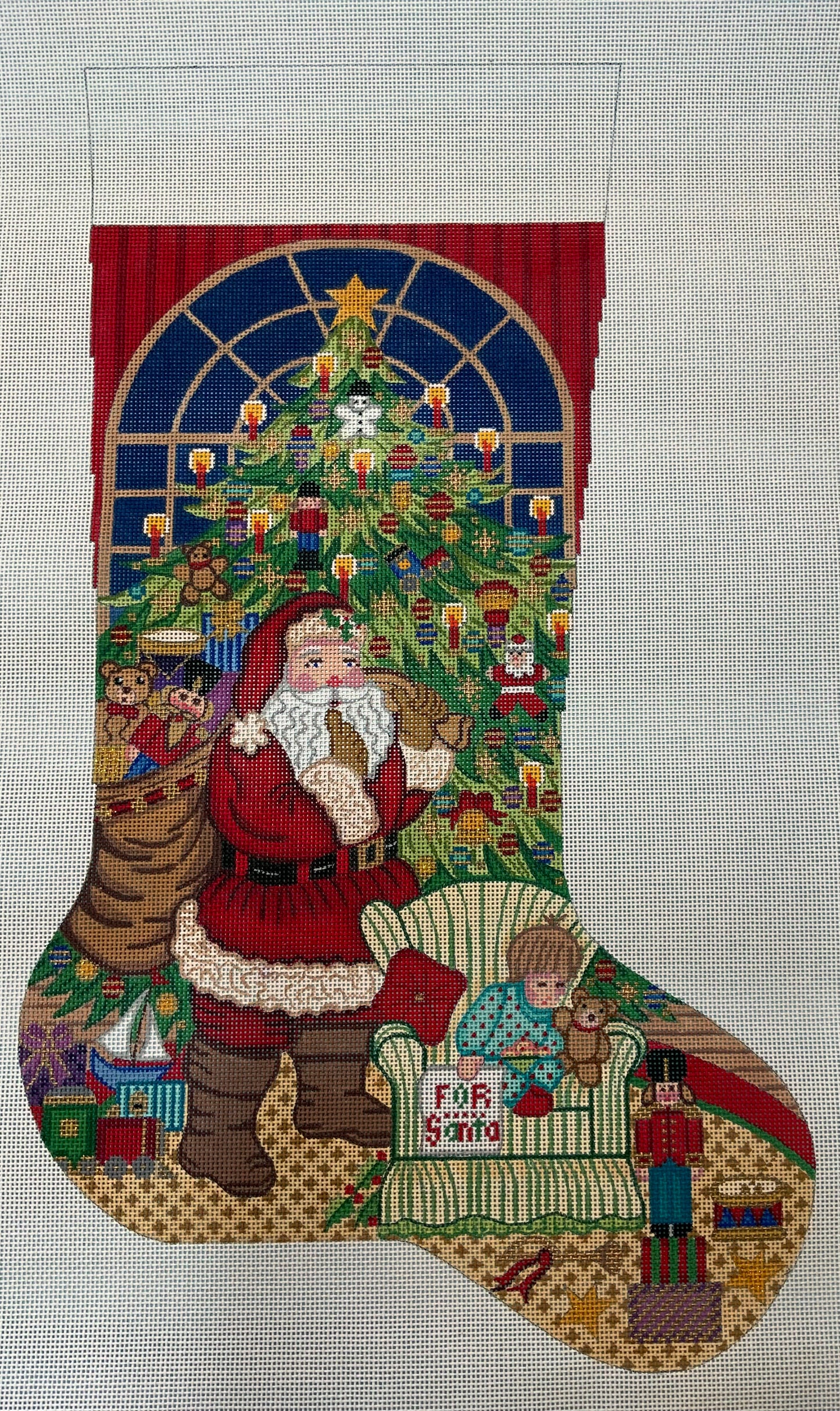 Santa Seated, Blue