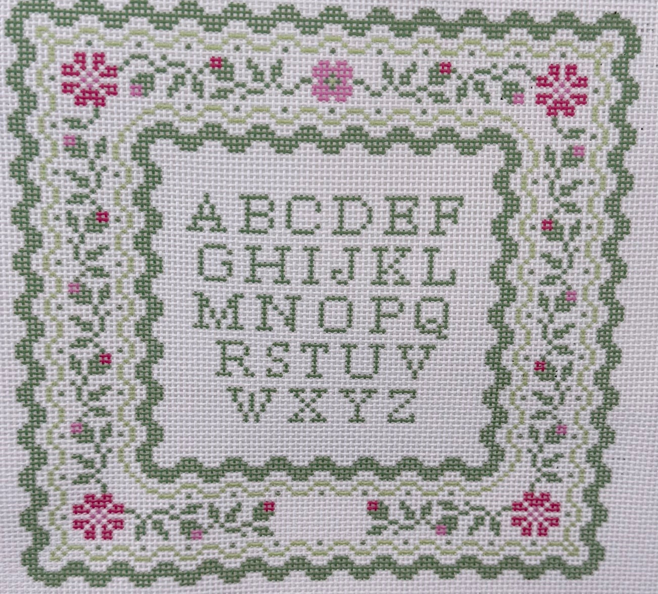 Alphabet Sampler with Flowers
