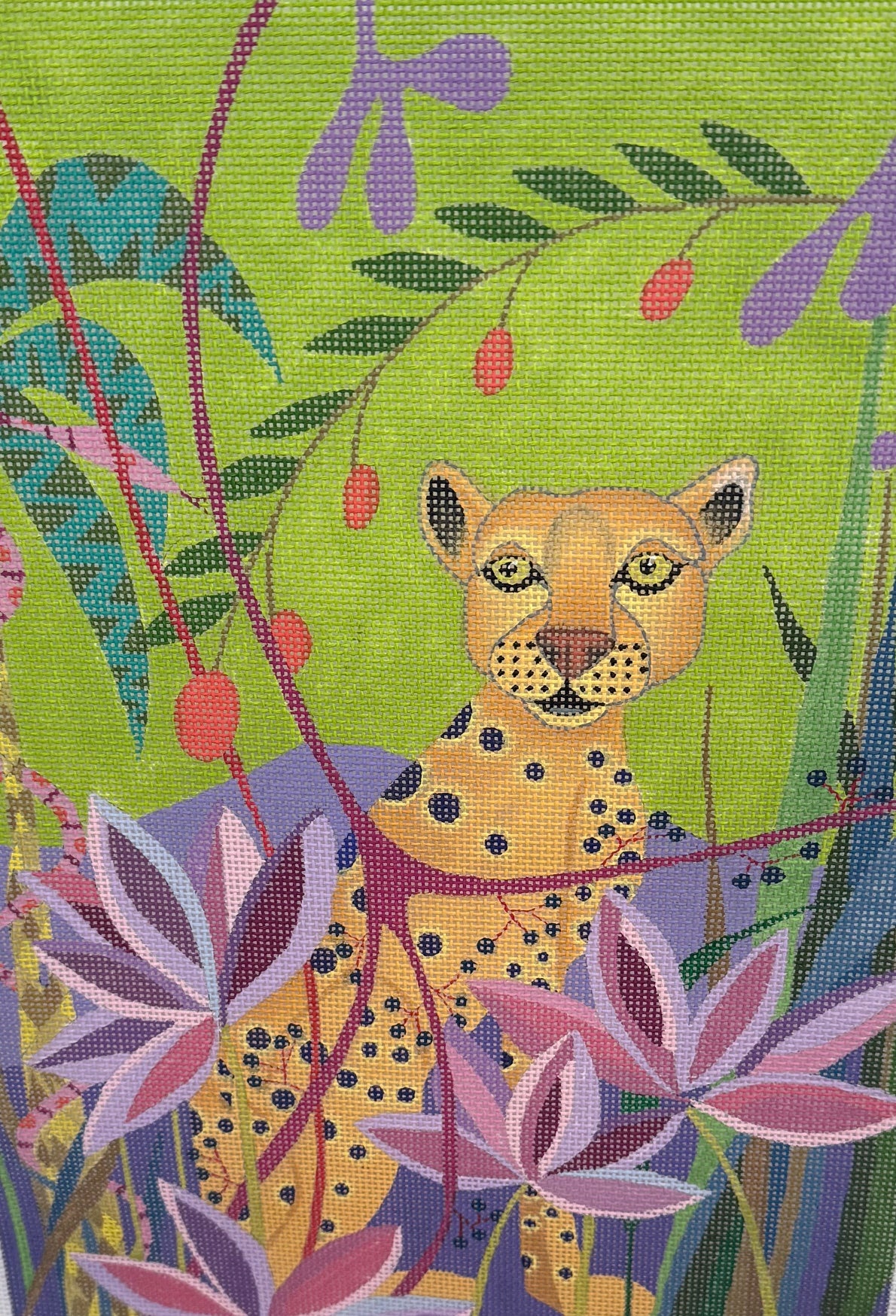 Colorful Leopard with Vivid Florals