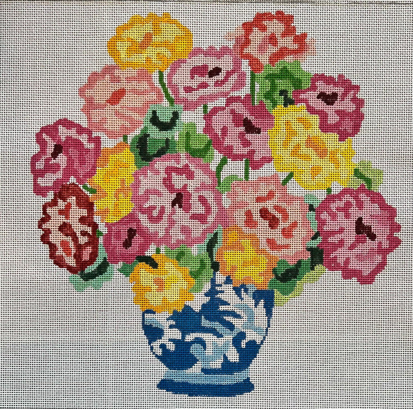 Floral Blue Vase
