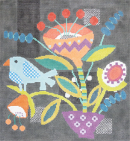 Bird with Flowers