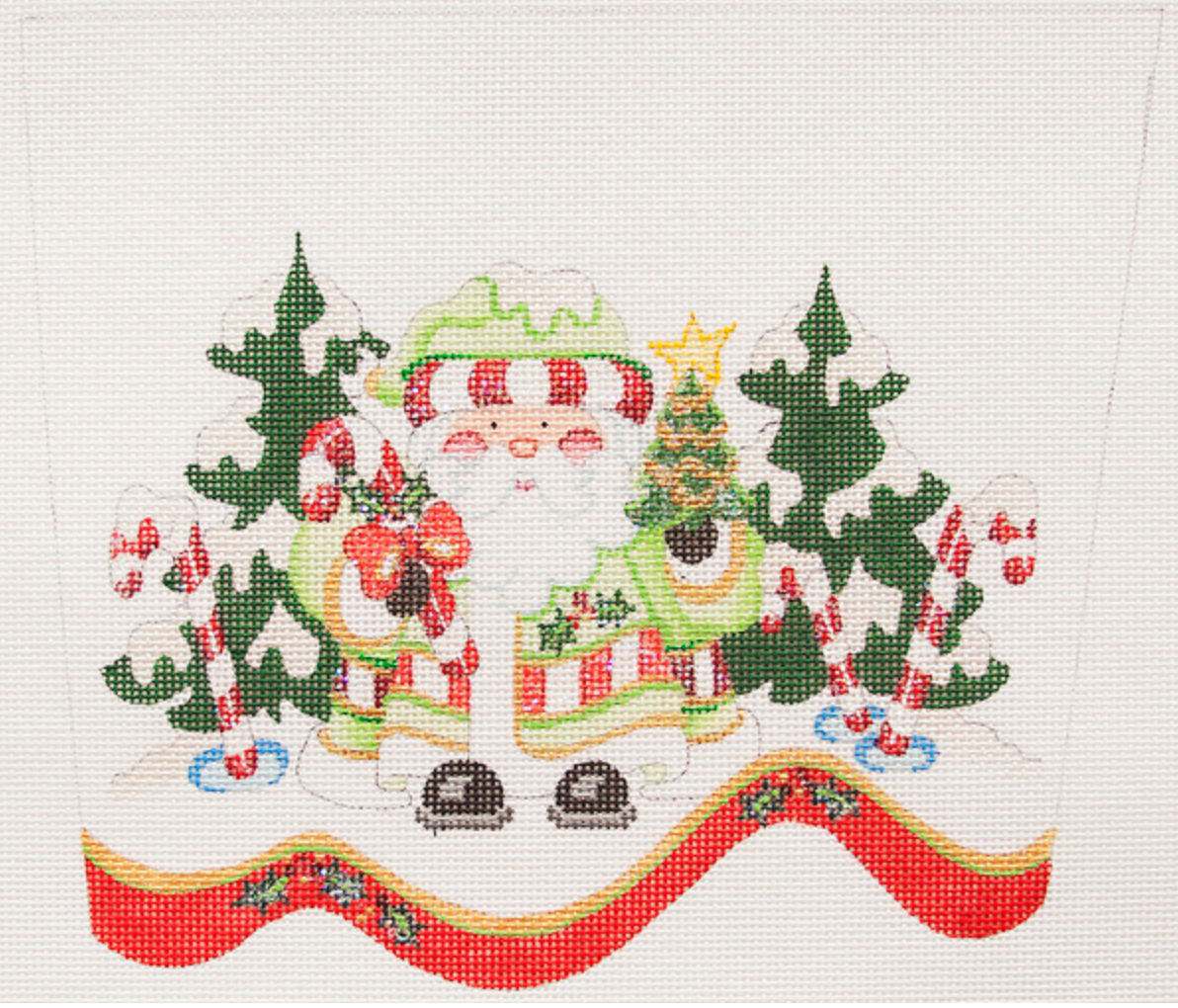 Candy Cane Santa Stocking Cuff