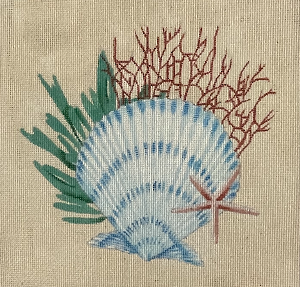 Blue Seashell & Starfish