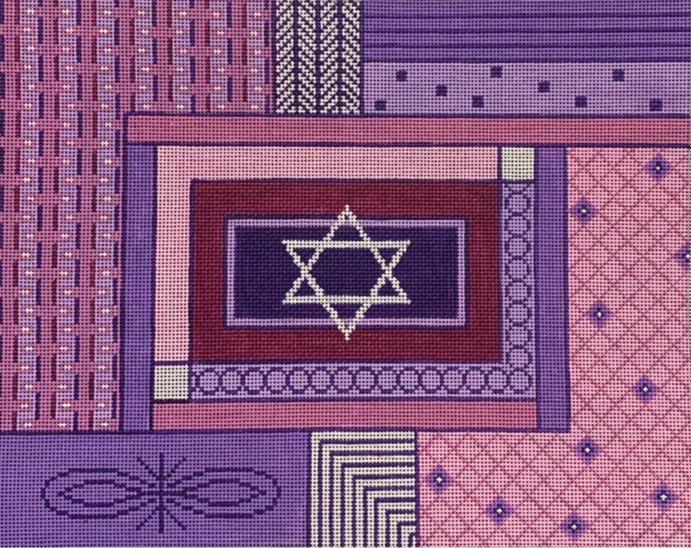Pink & Purple Star of David Tallis Bag