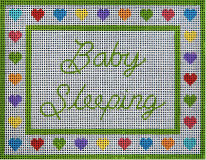 Baby Sleeping with Multicolor Hearts