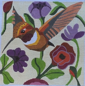 Hummingbird with Flowers