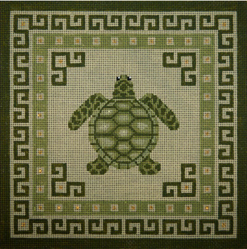 Sea Turtle with Mosaic Border