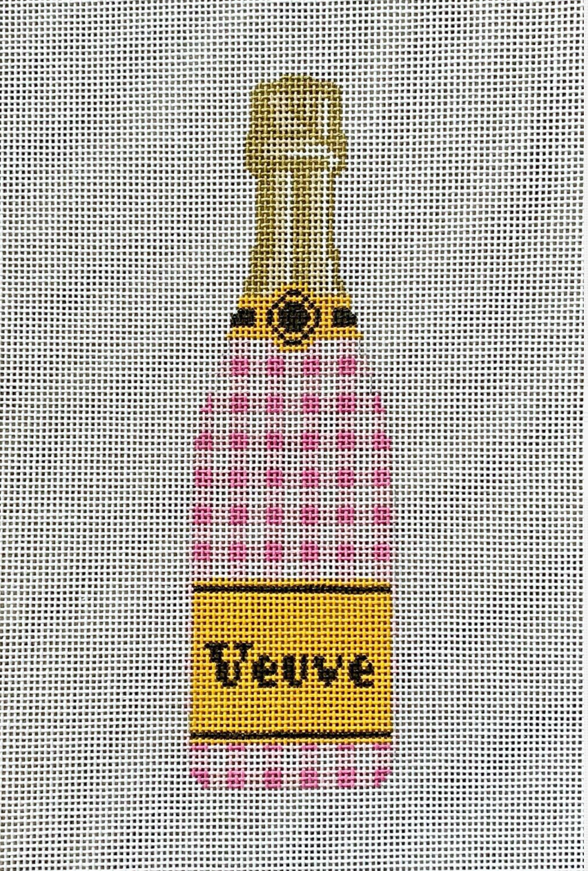 Pink Gingham Champagne Bottle
