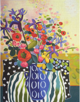 Flowers In Blue Vase