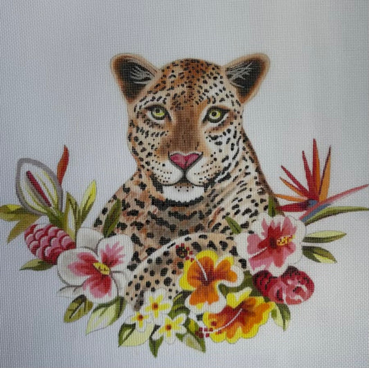 Leopard with Flowers