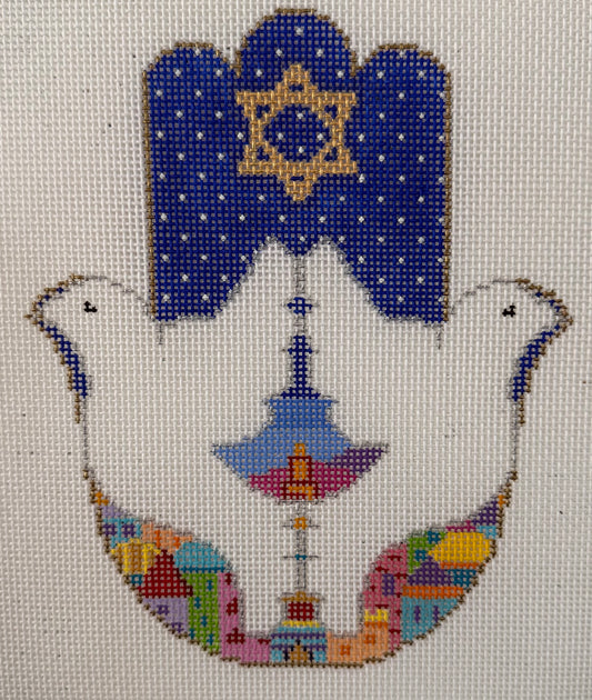 Hamsa - Doves and Jerusalem