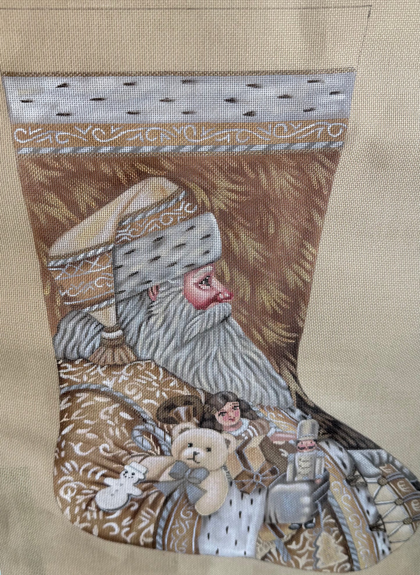 Golden Santa Stocking