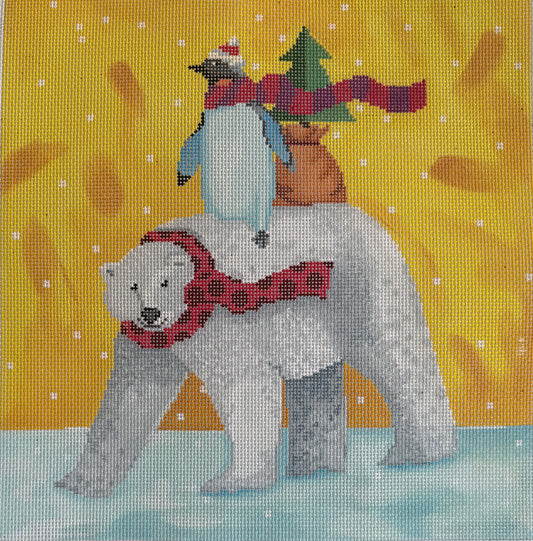 Penguin and a Polar Bear at Christmas