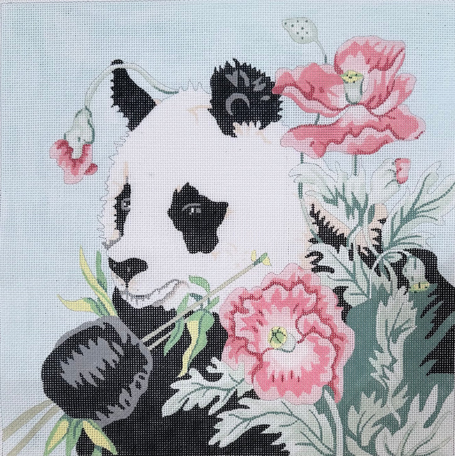 Panda with Flowers