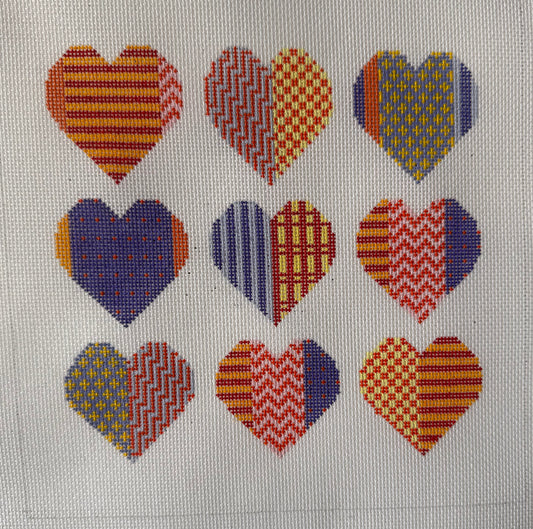 Plaid and Herringbone Hearts
