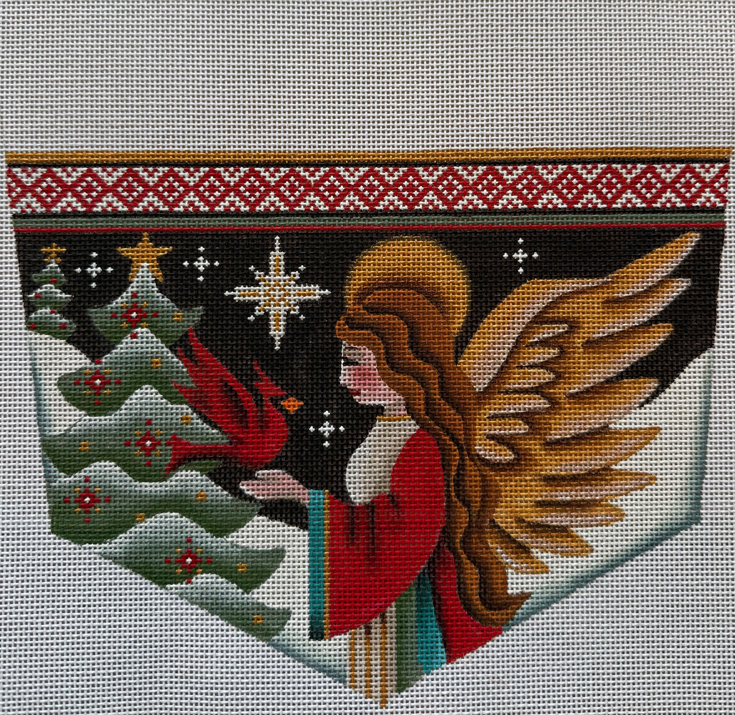 Angel with Christmas Tree Stocking Topper