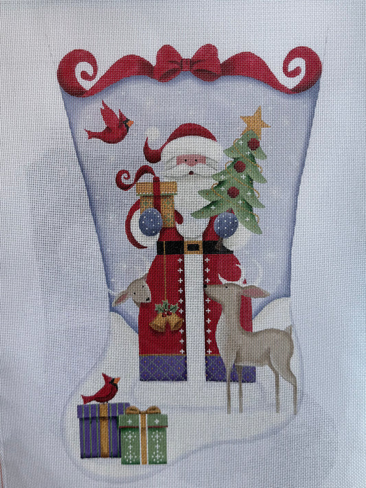 Santa in the Snow Stocking