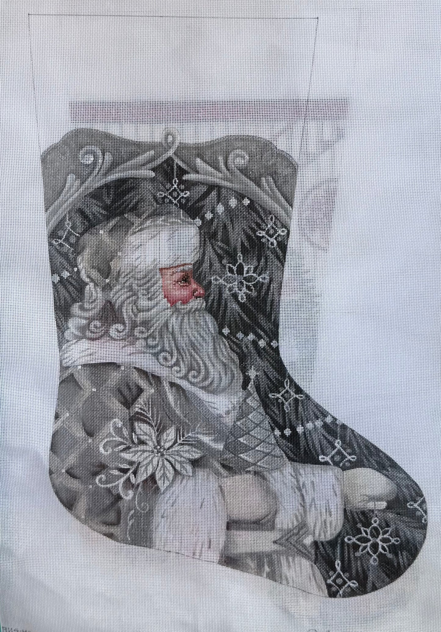 Silver Santa Claus Stocking