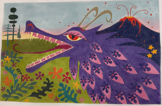 Japanese Dragon with Volcano