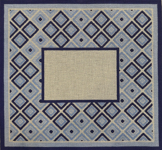 Blue Geometric Picture Frame