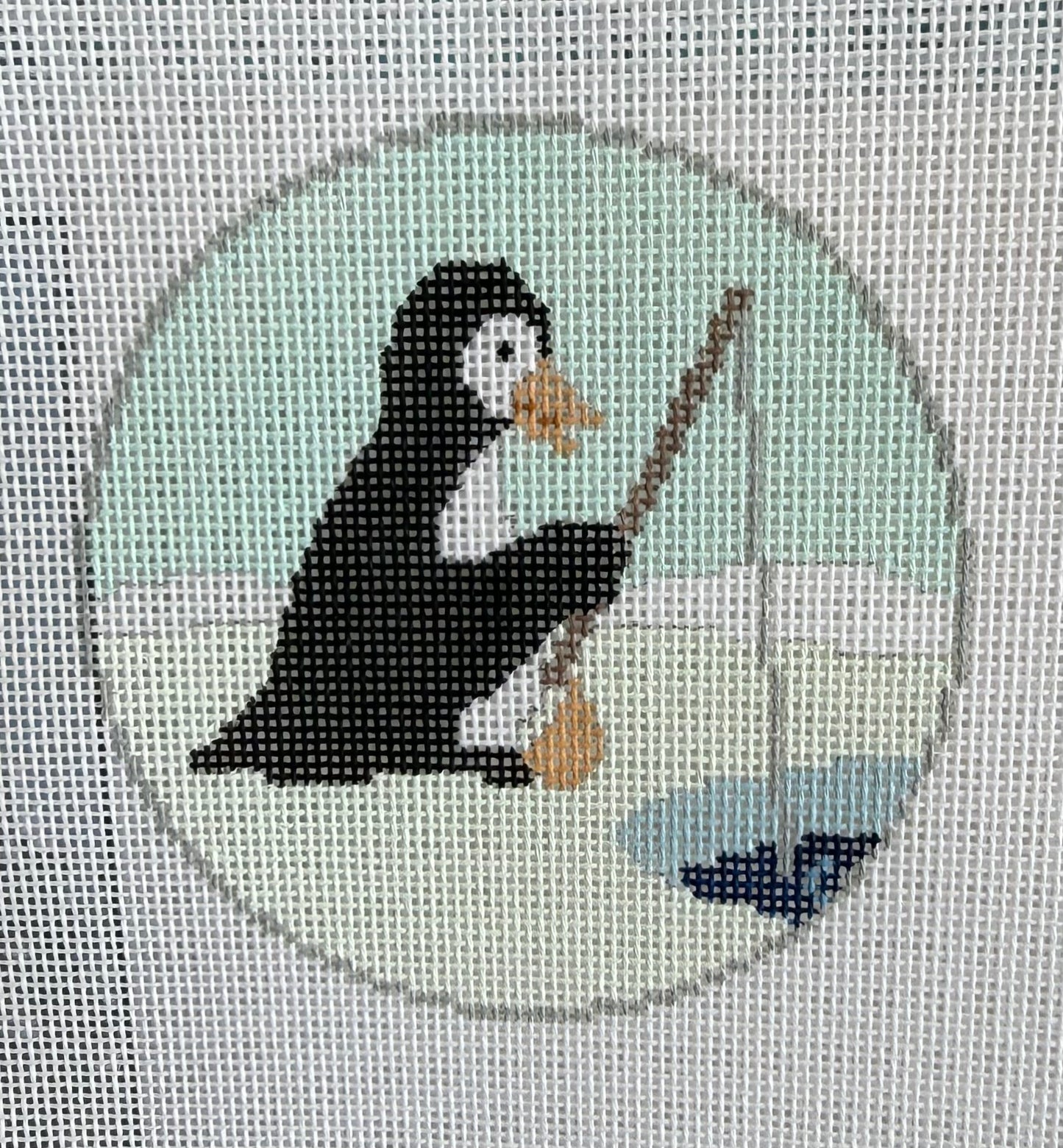 Penguin Ice FIshing Ornament