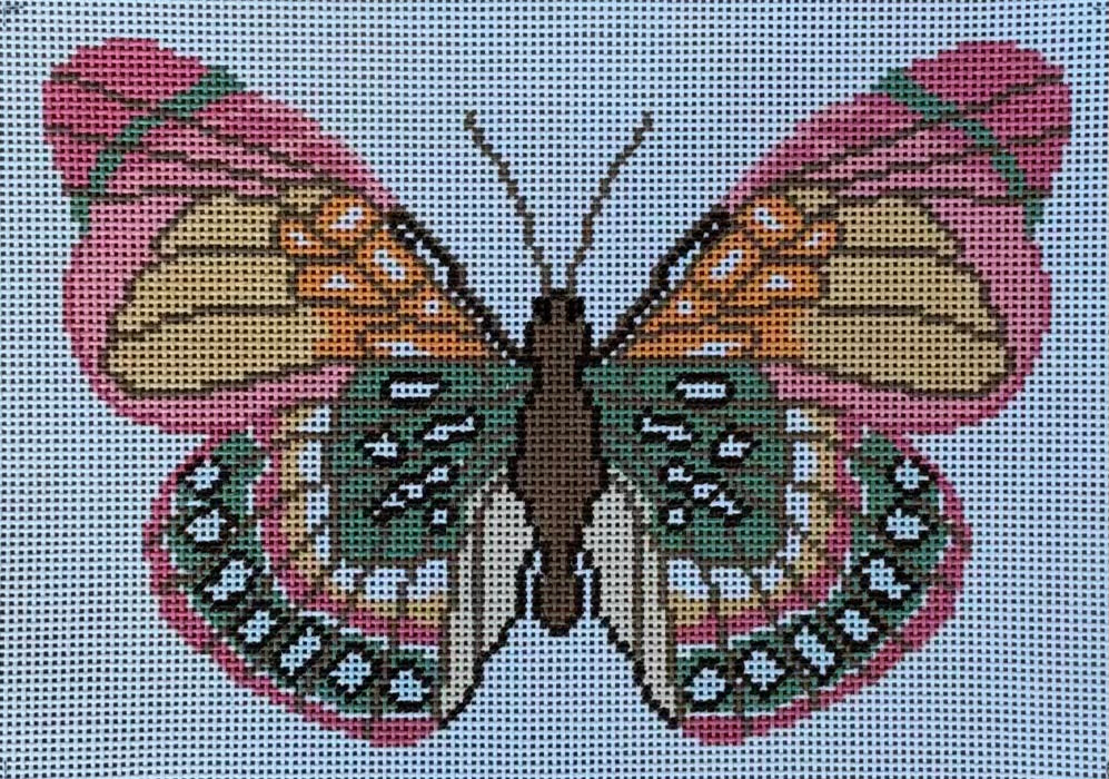 Butterfly in Pink, Green, Yellow ad Orange