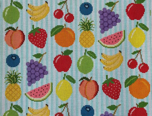 Tutti Frutti on Blue Stripes