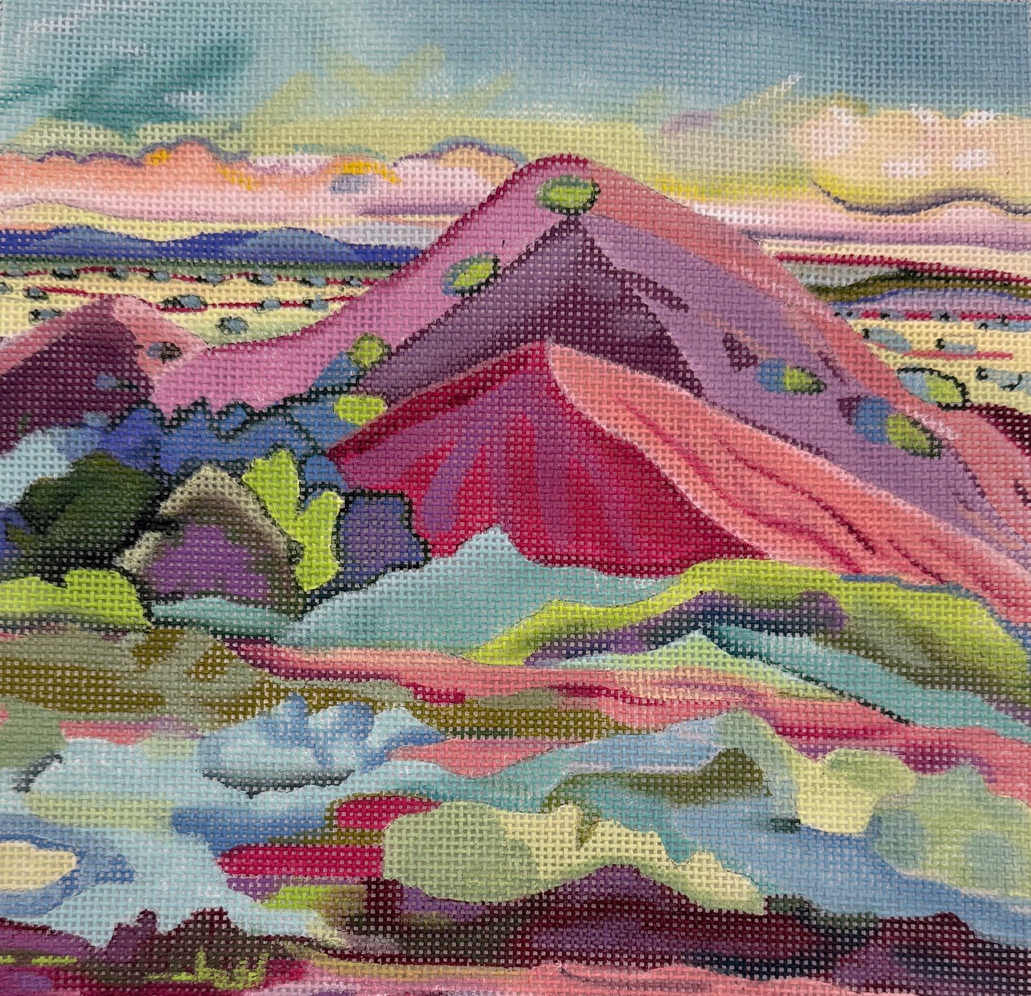 Colorful Mountain Scene