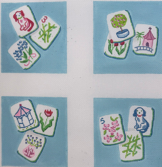 Mah Jong Spring Motif Coasters