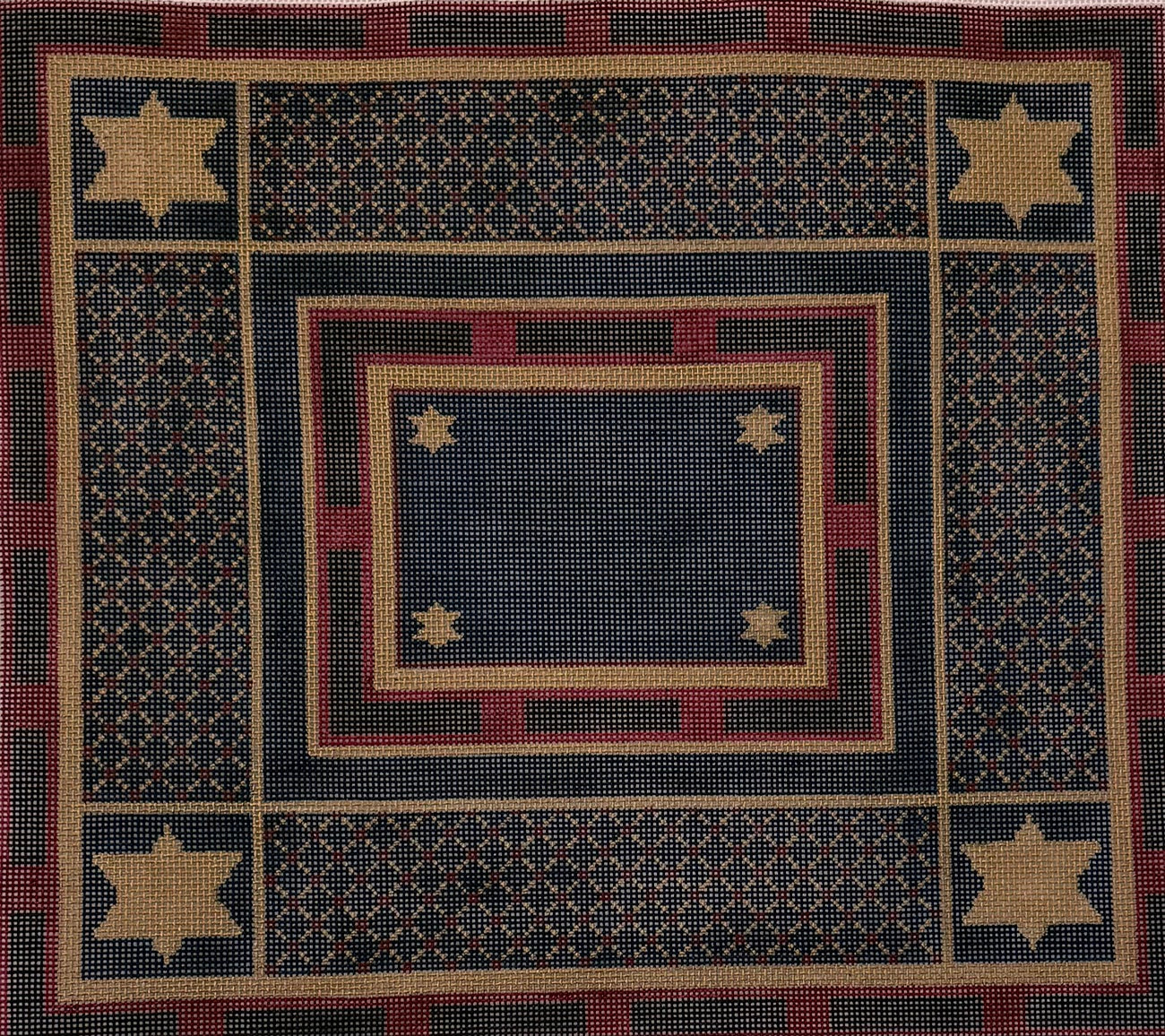 Geometric with Reds and Blues and Gold Stars