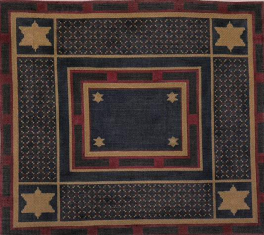 Geometric with Reds and Blues and Gold Stars