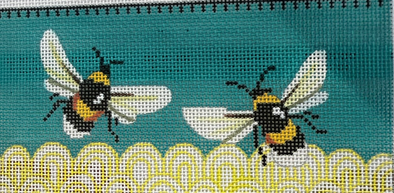 Eyeglass Case with Bees and Abstract Shapes