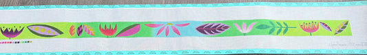 Belt/Strap with Bright Abstract Flowers and Leaves