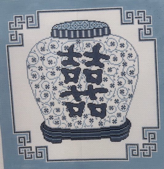 Blue Chinoiserie Vase