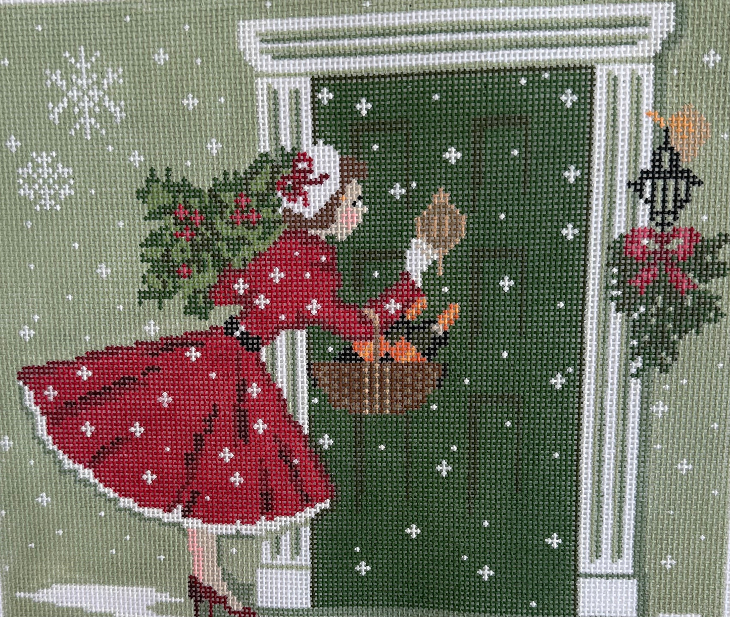 Christmas Lady Delivering Champagne