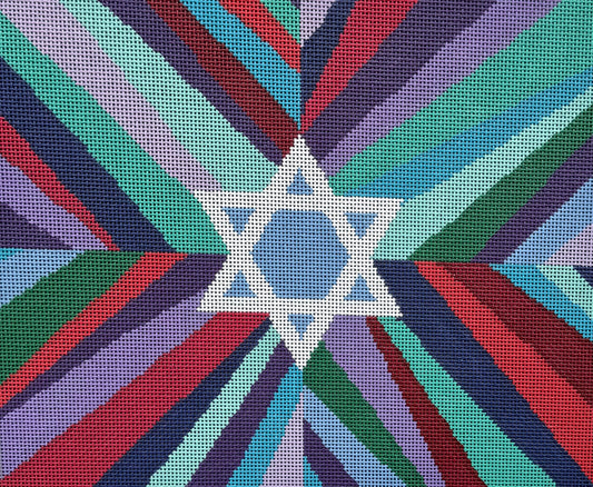 Tallis Bag with Star of David and Bright Stripes