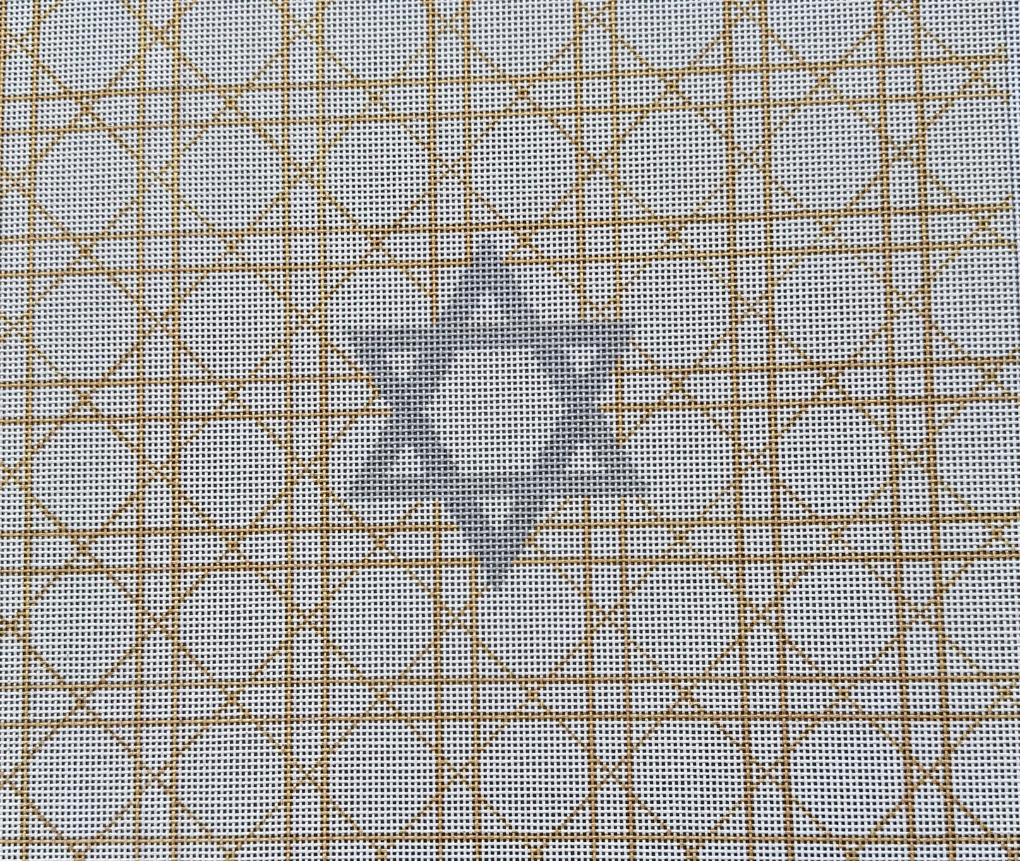 Challah Cover with Silver Star of David and Gold Geometric