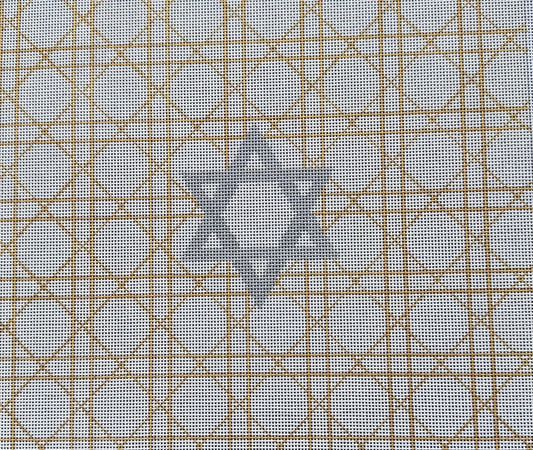 Challah Cover with Silver Star of David and Gold Geometric