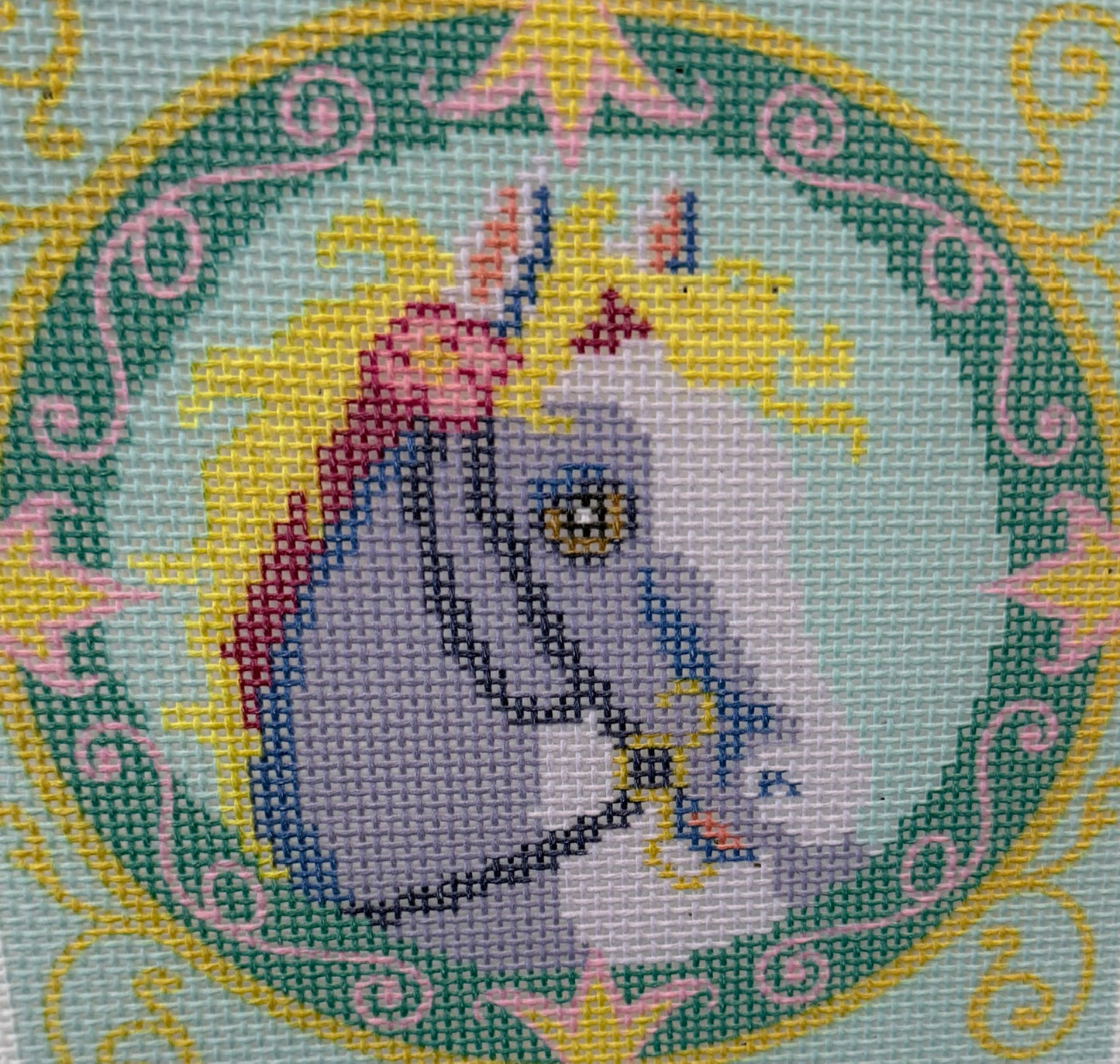 Purple Horse with Gold Mane and Embellishments